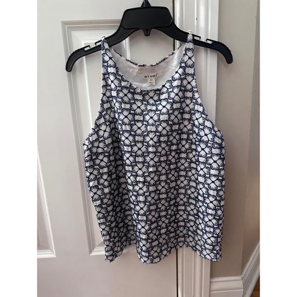 Women's Miami Tank Top Sleeveless Shell Print Casual Blouse Summer Top XS - Picture 1 of 8